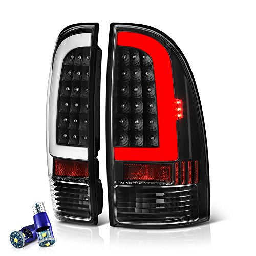 [CREE LED Reverse Bulbs] VIPMOTOZ Neon Tube LED Tail Light Lamp Assembly For 2005-2015 Toyota Tacoma - Matte Black Housing, Driver and Passenger Side
