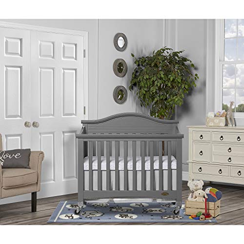 Dream On Me Venice Folding Portable Crib, Storm Grey