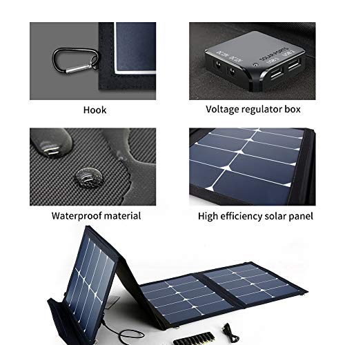 130W Foldable Solar Panel Kit Portable Solar Charger Laptop Light Drone Camera Camping and Home Use