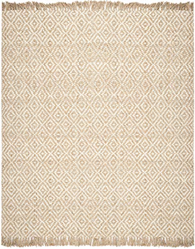 Safavieh Natural Fiber Collection NF450A Hand Woven Natural and Ivory Jute Area Rug (8' x 10')