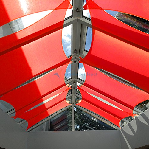 TANG Sunshades Depot 18'x18' Red Sun Shade Sail with 8" in Hardware Kit 180 GSM Square UV Block Durable Fabric Outdoor Canopy Patio Garden Yard Pergola Kindergarten Playground Custom