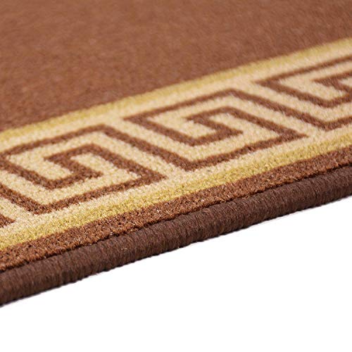 RugStylesOnline Custom Runner Meander Roll Runner 26 Inch Wide x Your Length Size Choice Slip Skid Resistant Rubber Back 7 Color Options (Brown, 30 ft x 26 in)