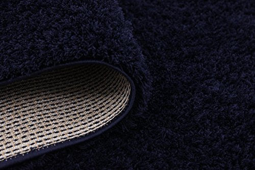 Unique Loom Serenity Solid Shag Collection Super Soft Micro Polyester Midnight Blue Area Rug (9' 0 x 12' 0)