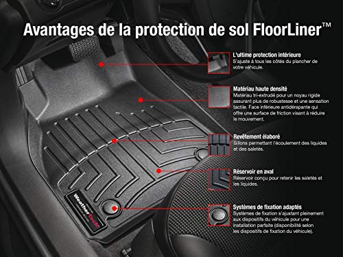 WeatherTech Custom Fit FloorLiner for Hyundai Santa Fe - 1st & 2nd Row (Black)