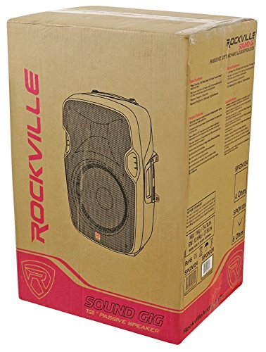 (2) Rockville SPGN128 12" Passive 2400 Watt DJ PA Speakers ABS Cabinets 8-Ohm