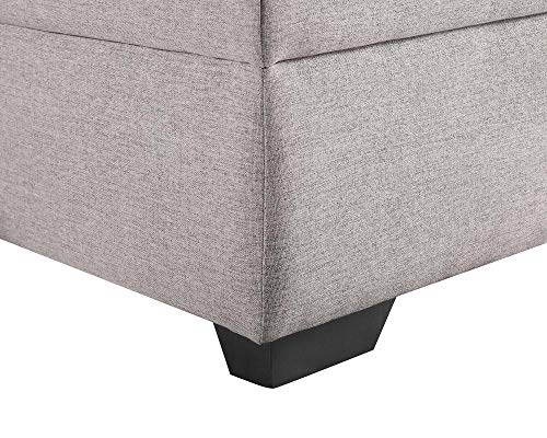 Lilola Home Lucca Linen Reversible Sleeper Sectional Sofa Light Gray