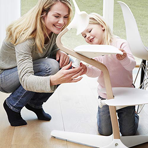 Nomi High Chair, Gray – Black Oak Wood, Modern Scandinavian Design with a Strong Wooden Stem, Baby through Teenager and Beyond with Seamless Adjustability, Award Winning Highchair