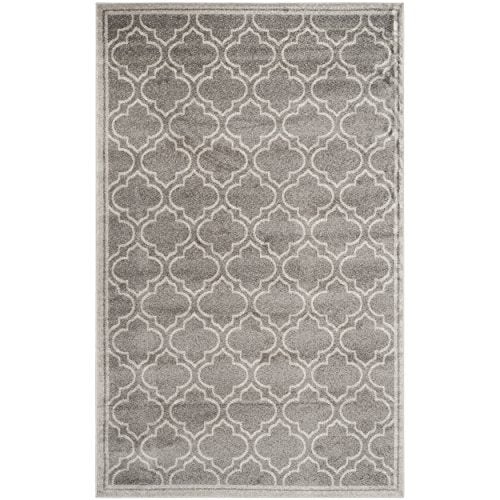 Safavieh Amherst Collection AMT412C Moroccan Geometric Area Rug, 6' x 9', Grey/Light Grey