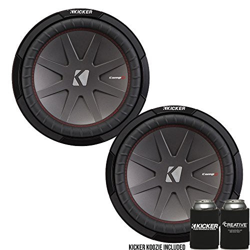 Kicker 43CWR122 12" Dual Voice Coil 2 ohm Comp R woofers Bundle