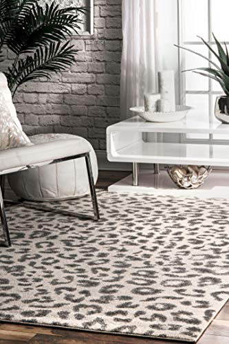 nuLOOM Print Leopard Area Rug, 10' x 14', Grey