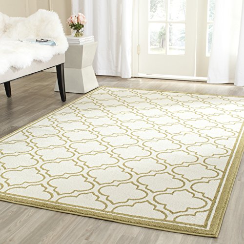 Safavieh Amherst Collection AMT412A Moroccan Geometric Area Rug, 8' x 10', Ivory/Light Green