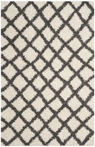 Safavieh Dallas Shag Collection SGDS258H Ivory and Grey Area Rug (8' x 10')