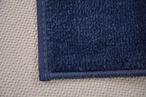 Custom Size Runner Rug Solid Color Roll Runner 26 Inch Wide x Your Length Size Choice Slip Skid Resistant Rubber Back 3 Color Options Euro Collection (Royal Navy Blue, 20 ft x 26 in)