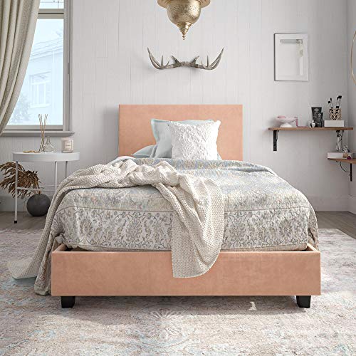 DHP Carley Upholstered Bed, Twin, Pink