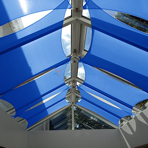 TANG Sunshades Depot Blue 14' x 14' Sun Shade Sail Permeable Canopy Cover Customize Commercial Standard 180 GSM HDPE