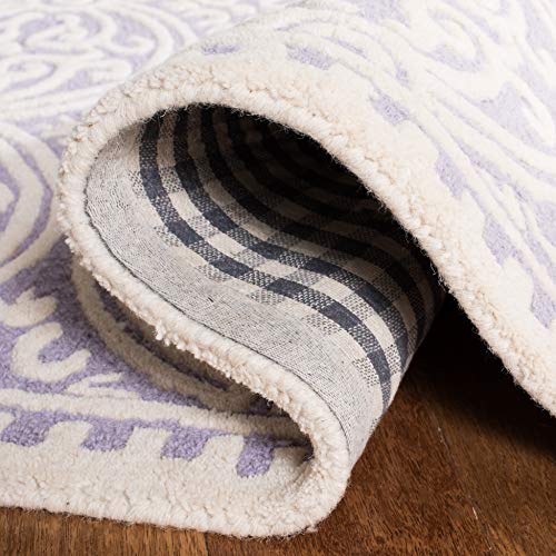 Safavieh Cambridge Collection CAM123C Handmade Moroccan Wool Area Rug, 8' x 10', Lavender/Ivory