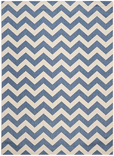 Safavieh Courtyard Collection CY6244-268 Navy and Beige Indoor/ Outdoor Area Rug (9' x 12')