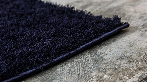 Unique Loom Serenity Solid Shag Collection Super Soft Micro Polyester Midnight Blue Area Rug (9' 0 x 12' 0)