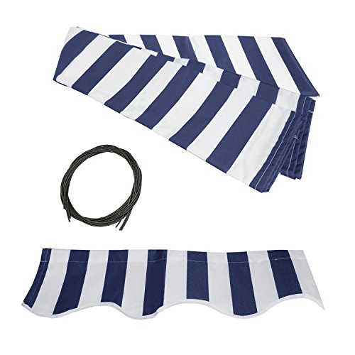 ALEKO Manual Retractable Patio Awning, 6.5x5 Ft Exterior Sunshade Outdoor Canopy – Multi-Striped Green