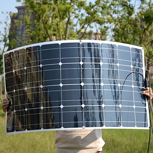 Solar Panel 120W 18V 12V Bendable Flexible Solar Charger SunPower Thin Solar Module with MC4 for RV, Boat,Truck Car, Irregular Surface Portable Power Bank Kit with 10A Solar Charger Controller