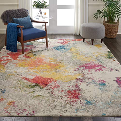 Nourison Celestial Colorful Modern Multicolor Area Rug 6'7"X9'7", IVORY/MULTI