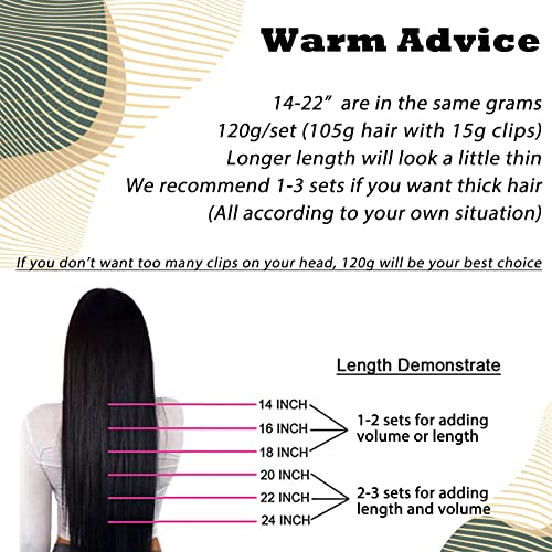 10A Grade Clip In Hair Extensions Human Hair Ombre Hair Natural Black Fading to Silver Gray Brazilian Hair 120g 7pcs Per Set Remy Hair Full Head Silky Straight Human Hair Clip In Extensions 22In