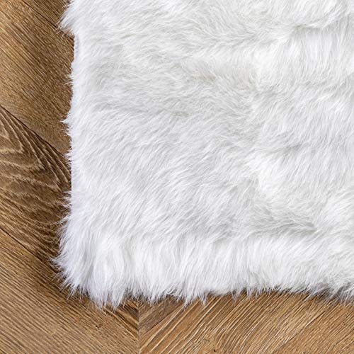 nuLOOM Cloud Faux Sheepskin Soft & Plush Shag Area Rug, 5' x 7', Ivory