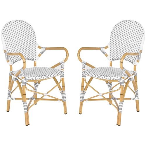 Safavieh Home Collection Hooper Blue & White Indoor-Outdoor Stacking Arm Chair