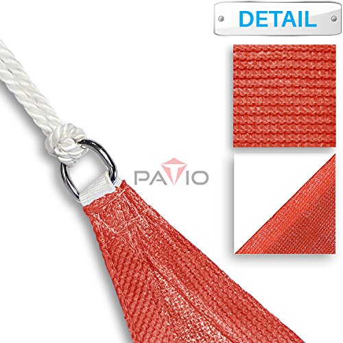 Patio Paradise Red 11x21x24 Sun Shade Sail Canopy Awning Fabric Cloth Screen - UV Block UV Resistant Heavy Duty Commercial Grade - Outdoor Carport - We Make Custom Sizes