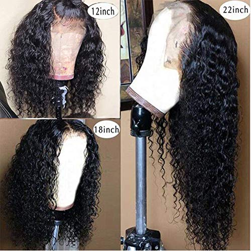 Lace Frontal Wigs Human Hair Wigs with Baby Hair Pre-plucked Hairline Deep Wave Glueless Lace Front Wigs for Black Women Natural Color 130% Density 16 inch