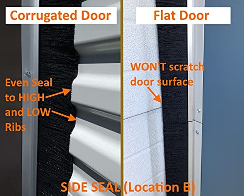 2" Brush Seal Kit for 10' Wide x 10' high Roll-up Door, Sectional Steel Door, Commercial Door, High Speed Fabric Door
