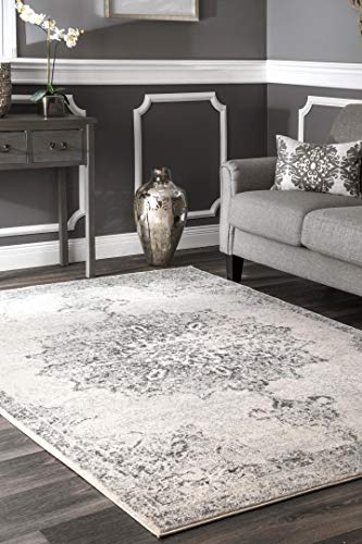 nuLOOM Leola Vintage Medallion Area Rug, 8' x 10', Grey