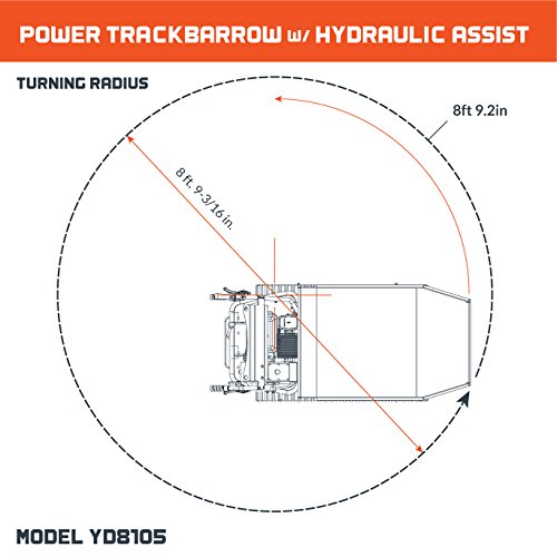 YARDMAX YD8105 Track Barrow with Hydraulic Assist, 1100 lb. Capacity, Briggs CR950, 6.5 hp, 208cc