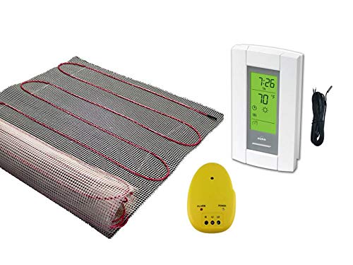 15 Sqft Mat, Electric Radiant Floor Heat Heating System with Aube Digital Floor Sensing Thermostat