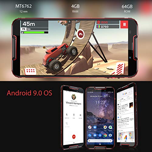 CUBOT Quest Smartphone 64GB Unlocked Rugged Dual 4G SIM Android 9.0 Pie 4000mAh 5.5in HD Display Face ID Finger Print
