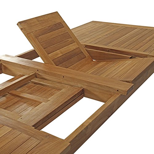Modway EEI-2714-NAT Marina Premium Grade A Teak Wood Outdoor Patio Extendable, Dining Table, Natural
