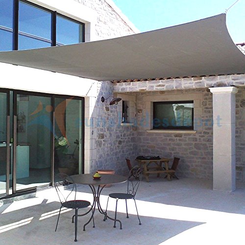 TANG Sunshades Depot 20'x20' Sun Shade Sail for Outdoor Facility and Activities 180 GSM with 8'' inch Hardware Kit Square Permeable Canopy Light Gray/Light Grey Custom Commercial Standard