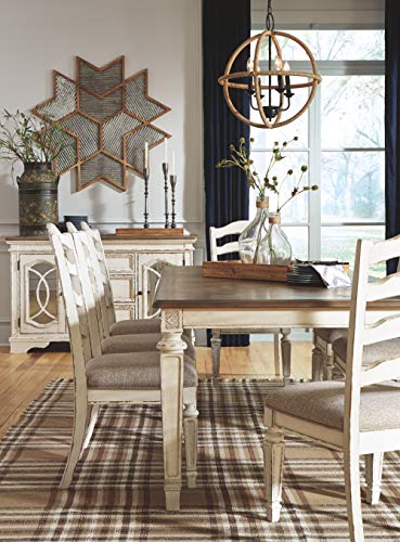 Signature Design by Ashley Realyn French Country Dining Extension Table, Seats up to 8, Chipped White