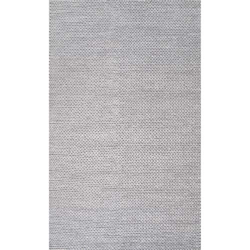 nuLOOM 200CB01D-8010 Hand Woven Wool Rug, 8' x 10', Light Grey