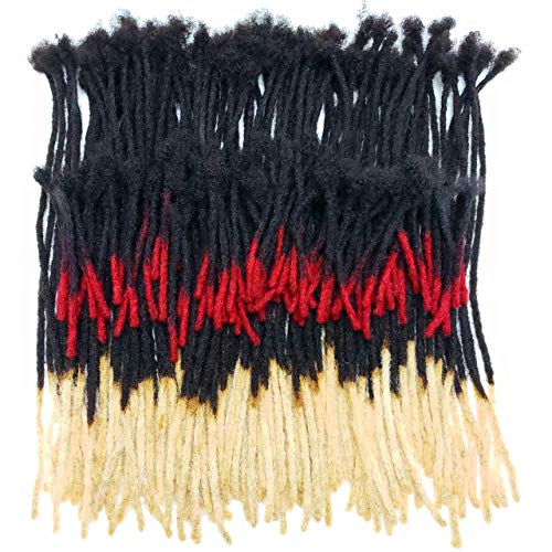 100% Human Hair Dreadlocks Extensions Handmade Medium 1/4" Width Pencil Sized Various Lengths With or Without Blonde or Red Tips - SOLD 50 LOCS IN A BUNDLE