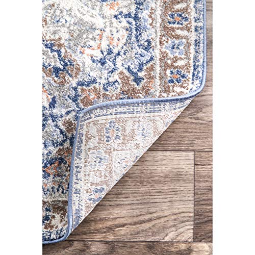 nuLOOM Leola Tabitha Medallion Vintage Area Rug, 8' x 10', Blue