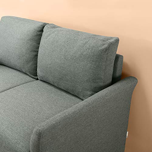 Zinus Jackie Classic Upholstered 53.5 Inch Sofa Couch / Loveseat, Grey Hint Green