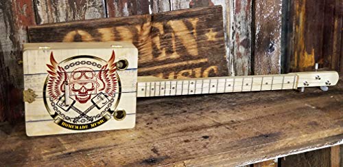 "Homemade Music" 3-string Acoustic-Electric Cigar Box Guitar - Fun to Play, Made in the USA!