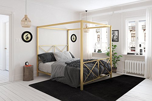 DHP Rosedale Canopy Bed, Gold, Full