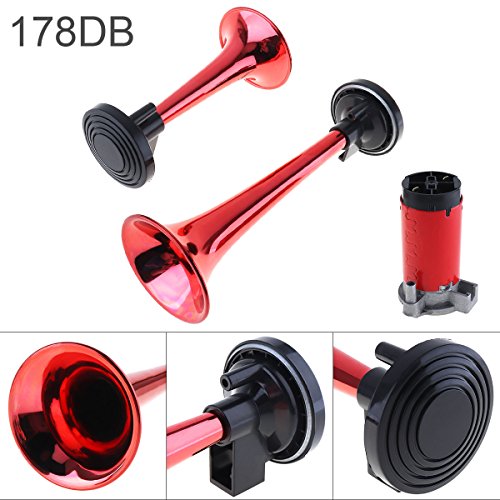 12V 178dB Super Loud Dual Tone Air Horn Set Trumpet Compressor for Motorcycle Car Boat Truck