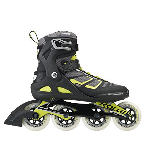 Rollerblade Macroblade 90 Alu Men's Adult Fitness Inline Skate, Black and Lime, High Performance Inline Skates