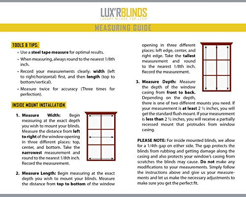Luxr Blinds Custom-Made Real Wood Horizontal Window Blinds with Easy Inside Mount - 62" x 96" - 2" Wooden Slats - Premium Quality Basswood - Pure White