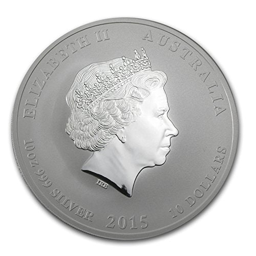2015 AU Australia 10 oz Silver Lunar Goat BU Silver Brilliant Uncirculated
