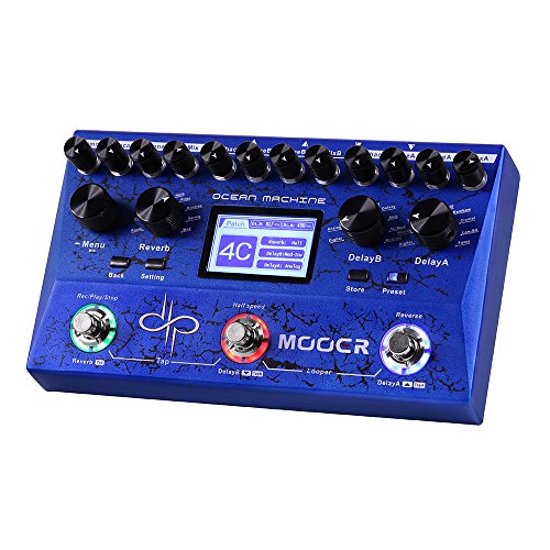 MOOER Ocean Machine Guitar Effects Pedal Premium Dual Delay Reverb and Looper