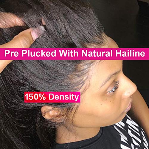 13x4 Lace Front Wigs Human Hair 150% Density Straight Brazilian Human Hair Wigs for Black Women Glueless Pre Plucked Bleached Knots with Baby Hair (18inch, 360 KS)